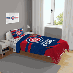 Chicago Cubs Slanted Stripe 4 PC Twin Bed in a Bag