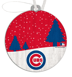 Chicago Cubs Snow Scene Ornament