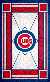Chicago Cubs Stained Glass 11x19 Wood Sign