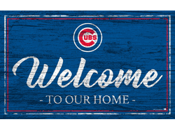 Chicago Cubs Team Color Welcome 11x19 Sign