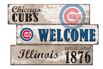 Chicago Cubs Welcome 3 Plank