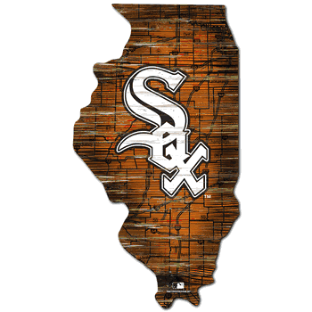Chicago White Sox 24in. Distressed State w/Logo Sign