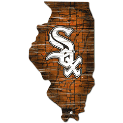 Chicago White Sox 24in. Distressed State w/Logo Sign