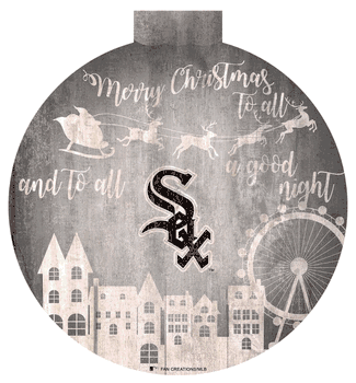 Chicago White Sox Christmas Village 12in Wall Art