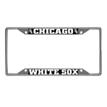 Chicago White Sox Chrome Metal License Plate Frame, 6.25in x 12.25in