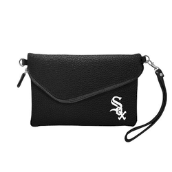 Chicago White Sox Fold Over Crossbody Pebble Black