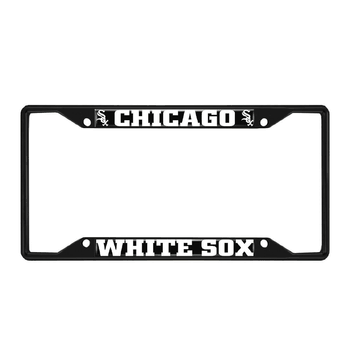 Chicago White Sox Metal License Plate Frame Black Finish
