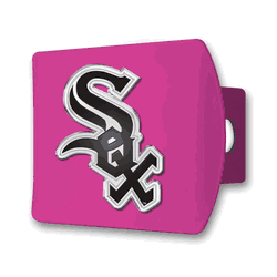 Chicago White Sox Pink Metal Hitch Cover with  3D Color Emblem