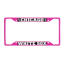 Chicago White Sox Pink Metal License Plate Frame - 6.25"x12.25"
