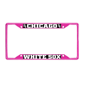 Chicago White Sox Pink Metal License Plate Frame - 6.25