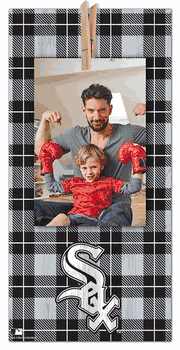 Chicago White Sox Plaid Clothespin 6x12 Sign