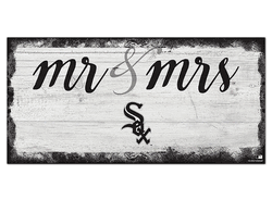 Chicago White Sox Script Mr & Mrs 6x12 Sign