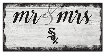 Chicago White Sox Script Mr & Mrs 6x12 Sign