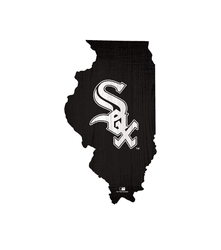 Chicago White Sox Team Color Logo State Cutout Sign