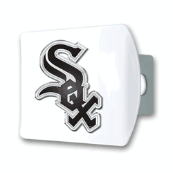 Chicago White Sox White Metal Hitch Cover with  3D Color Emblem