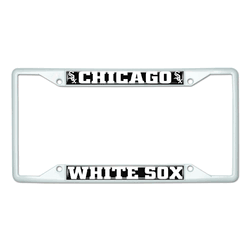 Chicago White Sox White Metal License Plate Frame - 6.25"x12.25"