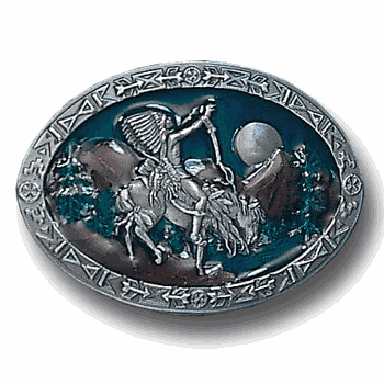 Chief Joseph Enameled Belt Buckle
