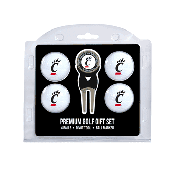 Cincinnati Bearcats 4 Ball Gift Set + Divot Tool & Marker