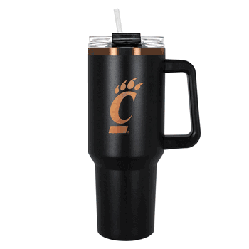 Cincinnati Bearcats 40oz Black and Copper Colossus Travel Mug with Straw