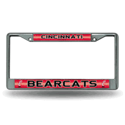 Cincinnati Bearcats Classic 12" x 6" Silver Bling Chrome Car/Truck/SUV Auto Accessory