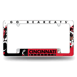 Cincinnati Bearcats Primary 12" x 6" Chrome All Over Automotive License Plate Frame