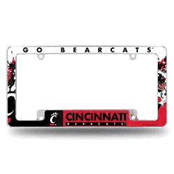 Cincinnati Bearcats Primary 12" x 6" Chrome All Over Automotive License Plate Frame for Car/Truck/SUV