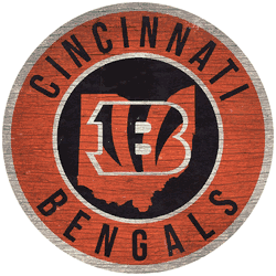 Cincinnati Bengals 12 in. Circle w/ State Sign