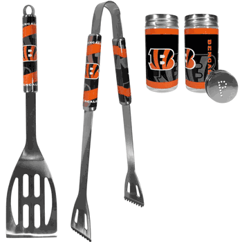 Cincinnati Bengals 2pc BBQ Set with Tailgate Salt & Pepper Shakers