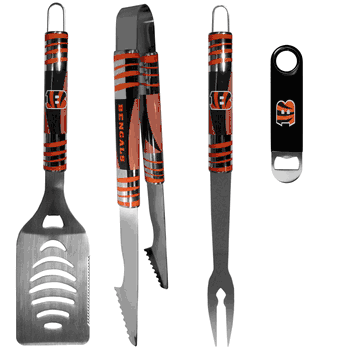 Cincinnati Bengals 3 pc BBQ Set and Bottle Opener