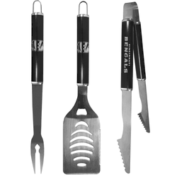 Cincinnati Bengals 3 pc Steel BBQ Set in Black