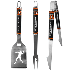 Cincinnati Bengals 3 pc Steel BBQ Tool Set