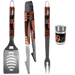 Cincinnati Bengals 3 pc Tailgater BBQ Set and Season Shaker