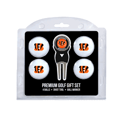 Cincinnati Bengals 4 Ball Gift Set + Divot Tool & Marker