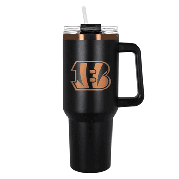 Cincinnati Bengals 40oz Black and Copper Colossus Travel Mug with Straw