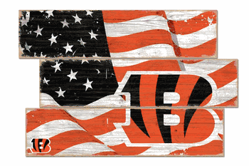 Cincinnati Bengals American Flag 3 Plank