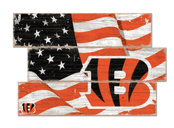 Cincinnati Bengals American Flag 3 Plank