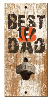 Cincinnati Bengals Best Dad Bottle Opener  Wood Sign