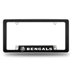 Cincinnati Bengals Black 12" x 6" Chrome All Over Automotive License Plate Frame