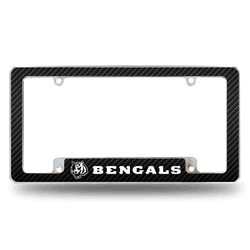 Cincinnati Bengals Black 12" x 6" Chrome All Over Automotive License Plate Frame for Car/Truck/SUV