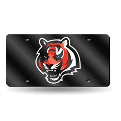 Cincinnati Bengals Black 12" x 6" Laser Cut Tag For Car/Truck/SUV