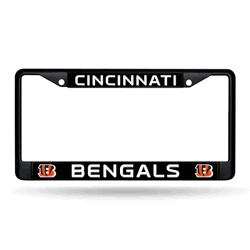 Cincinnati Bengals  Black Chrome Frame with Plastic Inserts 12" x 6" Car/Truck Auto Accessory