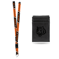 Cincinnati Bengals Black Front Pocket Wallet Set