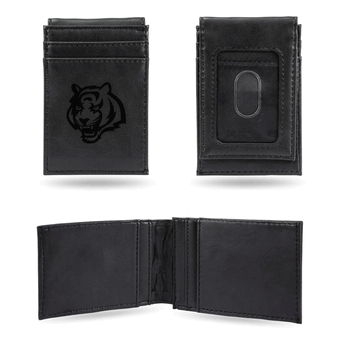 Cincinnati Bengals Black Laser Engraved Front Pocket Wallet