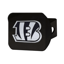 Cincinnati Bengals Black Metal Hitch Cover with Metal Chrome 3D Emblem