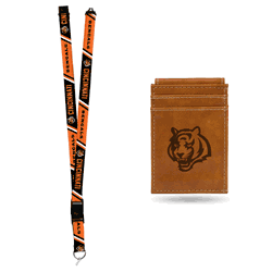 Cincinnati Bengals Brown Front Pocket Wallet Set