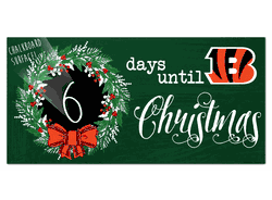 Cincinnati Bengals Chalk Christmas Countdown 6x12 Sign