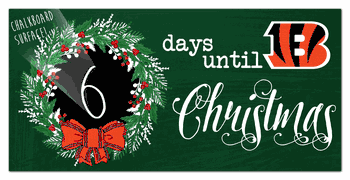Cincinnati Bengals Chalk Christmas Countdown 6x12 Sign