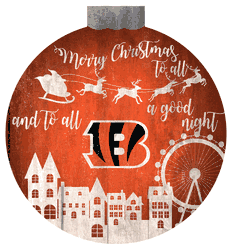 Cincinnati Bengals Christmas Village 12in Wall Art