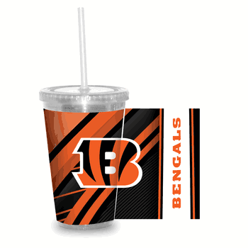Cincinnati Bengals Clear Tumbler W/Straw