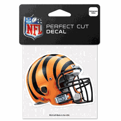 Cincinnati Bengals Decal 4x4 Perfect Cut Color Helmet